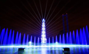 Attraction pour ECA2 avec les effets d'eau et de feu de Crystal