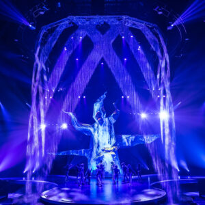 Photo d'un spectacle aquatique avec des rideaux d'eau réalisé par Crystal