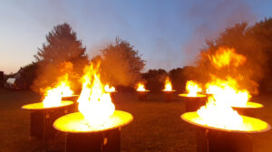 Vasques de feu réalisées par les équipes de Crystal