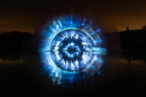 Show aquatique avec écrans d'eau réalisés par les équipes d'experts de Crystal