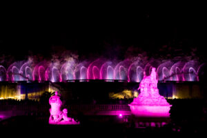 Photo d'un spectacle aquatique avec des jets robotisés réalisé par Crystal
