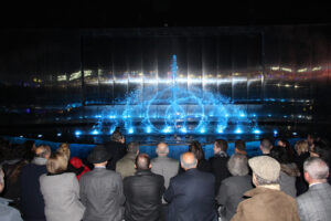 Photo d'un spectacle aquatique avec des jets robotisés réalisé par Crystal
