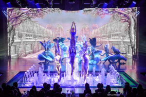 Plateforme élévatrice pour spectacle aquatique réalisée par Crystal