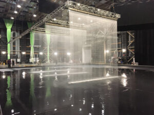 Photo d'un spectacle aquatique avec des rideaux d'eau réalisé par Crystal