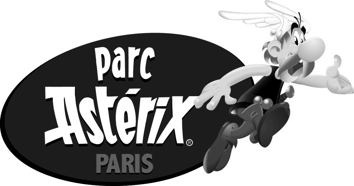 logo noir et blanc parc asterix