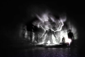 Écran d’eau, jets d'eau et effets de feu conçus par les équipes de CRYSTAL, pour Drayton Manor créateurs d'événements.