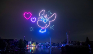 Spectacle de drones réalisé par les équipes de CRYSTAL pour les 50 ans de Walibi, créateurs d’émotions.
