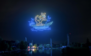 Spectacle de drones réalisé par les équipes de CRYSTAL pour les 50 ans de Walibi, créateurs d'événement.