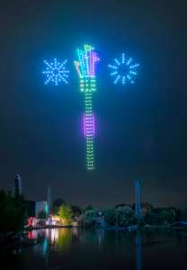 Spectacle de drones réalisé par les équipes de CRYSTAL pour les 50 ans de Walibi, créateurs d'événement.