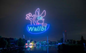 Spectacle de drones réalisé par les équipes de CRYSTAL pour les 50 ans de Walibi, créateurs d'événement.