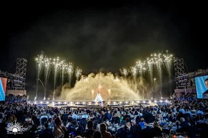 Aqua Drones, fontaines et écran d'eau pour le Malta Mediterranean Film Festival
