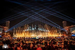 Aqua Drones, fontaines et écran d'eau pour le Malta Mediterranean Film Festival