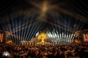 Aqua Drones, fontaines et écran d'eau pour le Malta Mediterranean Film Festival