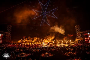 Aqua Drones, fontaines et écran d'eau pour le Malta Mediterranean Film Festival