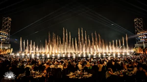 Aqua Drones, fontaines et écran d'eau pour le Malta Mediterranean Film Festival